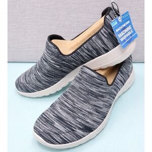 Skechers GoWalk Joy Shoes Women's 8.5 Black Gray Fabric Slip-On Sneakers Comfort